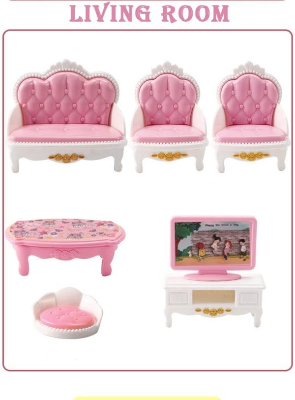 20 Pcs Mini House Furniture Set Miniature Bedroom Living Room Bathroom 1:12 Furniture Accessories Model - Image 7